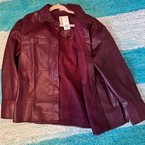 Abercrombie & Fitch Deep Burgundy Leather Jacket